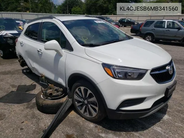 2021 Buick Encore Preferred VIN: KL4CJESB6MB341560 Lot: 61307294