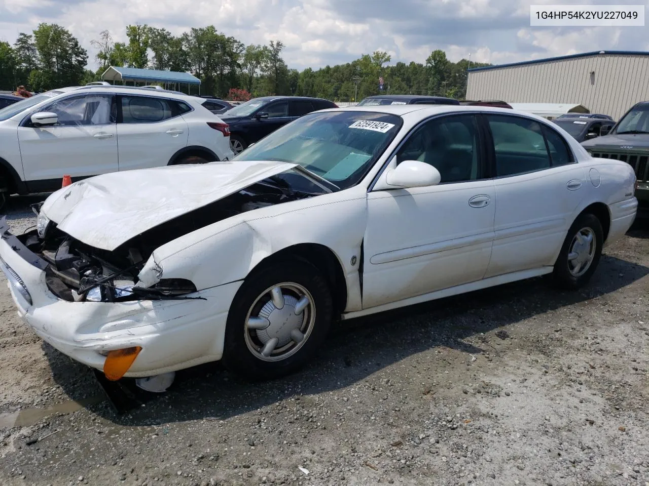 2000 Buick Lesabre Custom VIN: 1G4HP54K2YU227049 Lot: 62591924