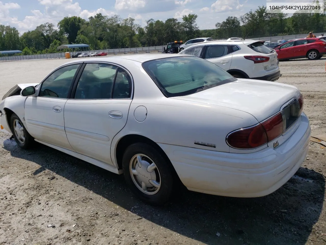 2000 Buick Lesabre Custom VIN: 1G4HP54K2YU227049 Lot: 62591924