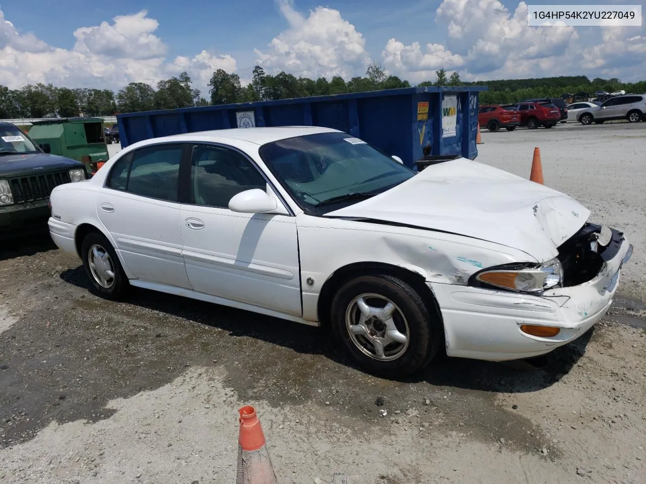 2000 Buick Lesabre Custom VIN: 1G4HP54K2YU227049 Lot: 62591924