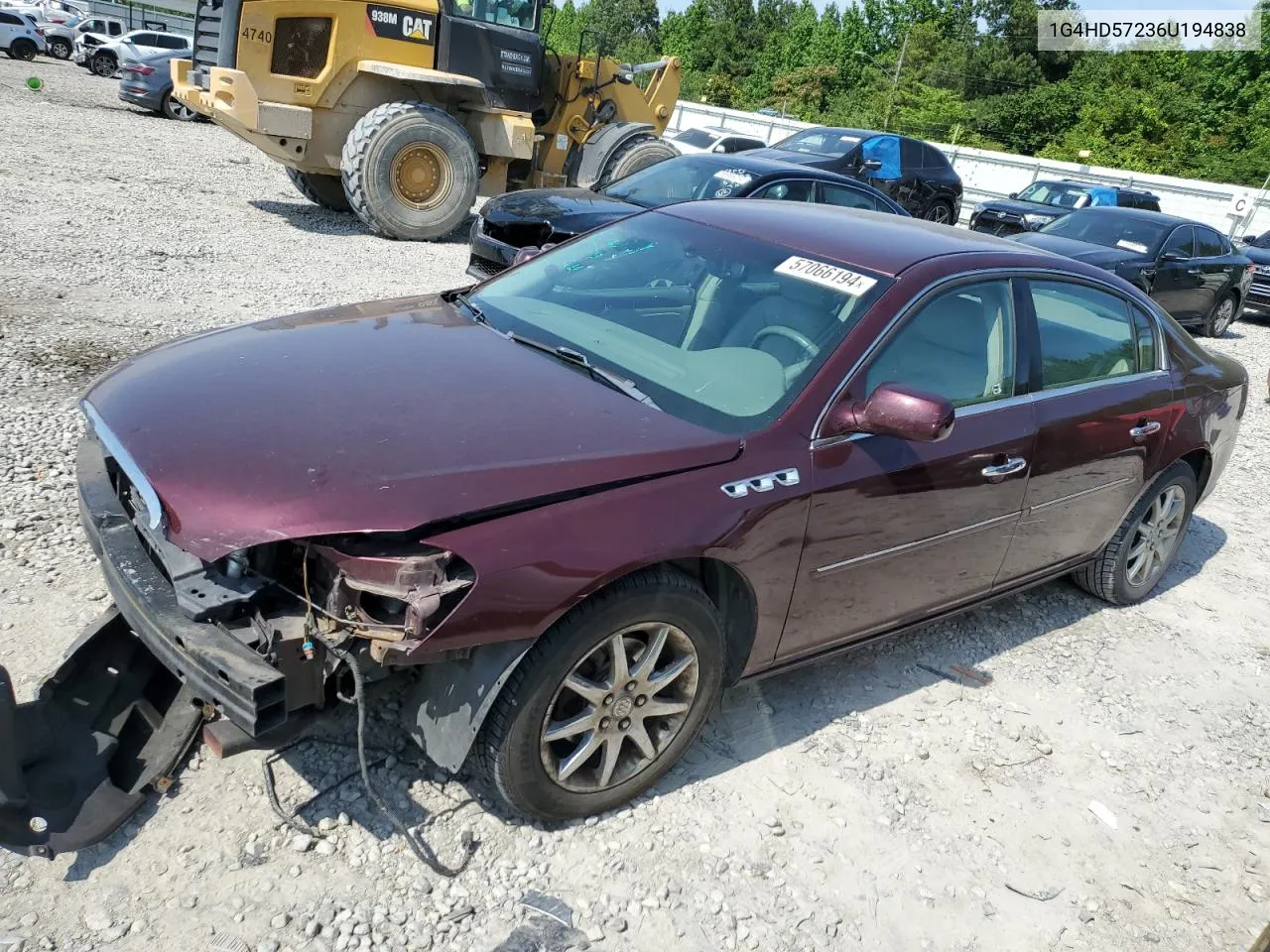 2006 Buick Lucerne Cxl VIN: 1G4HD57236U194838 Lot: 57066194