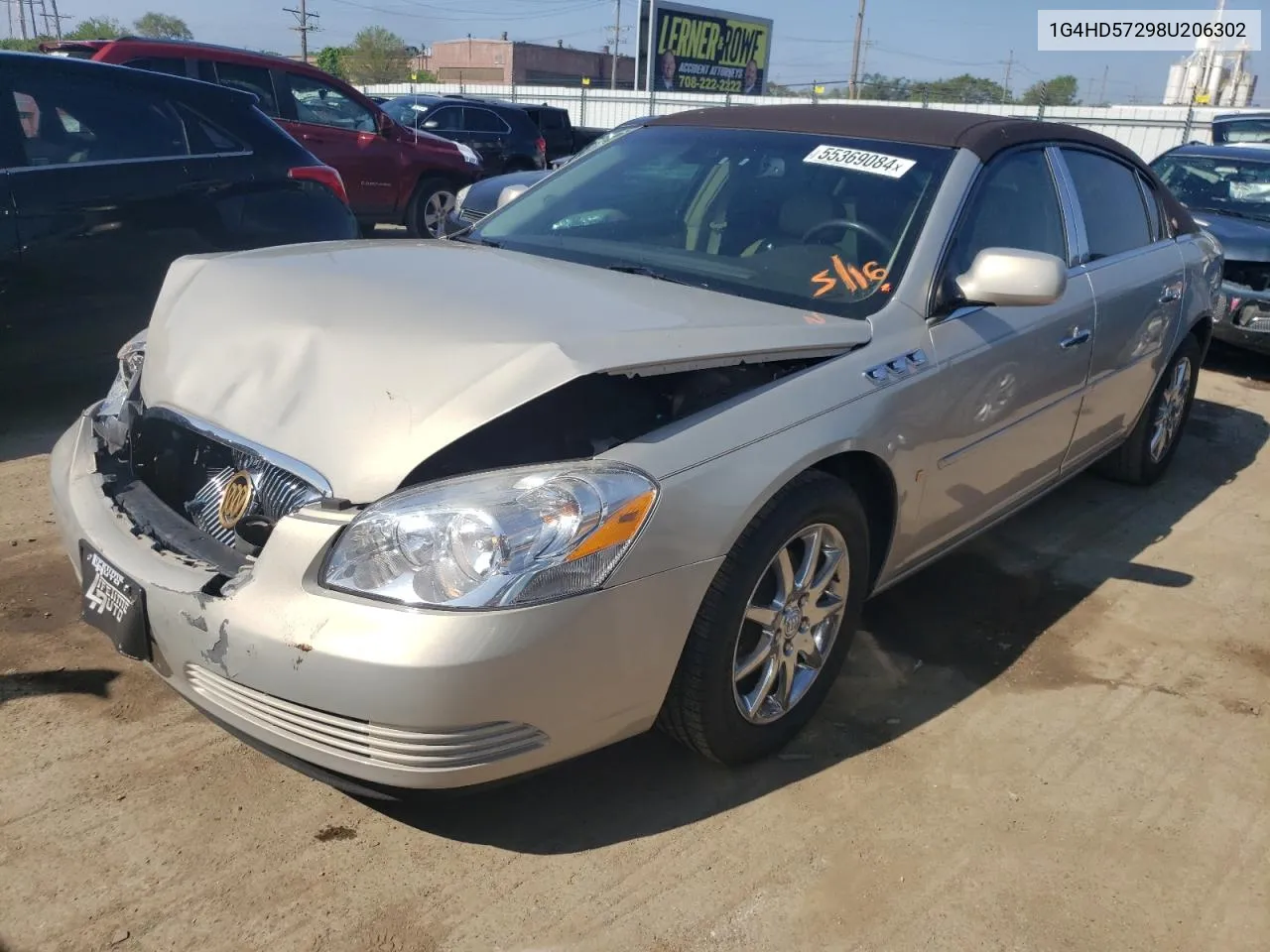 2008 Buick Lucerne Cxl VIN: 1G4HD57298U206302 Lot: 55369084