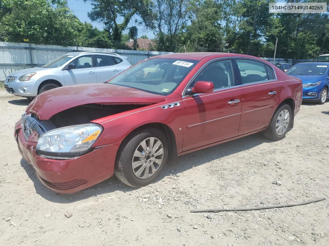 2009 Buick Lucerne Cxl VIN: 1G4HD57149U140265 Lot: 59019734