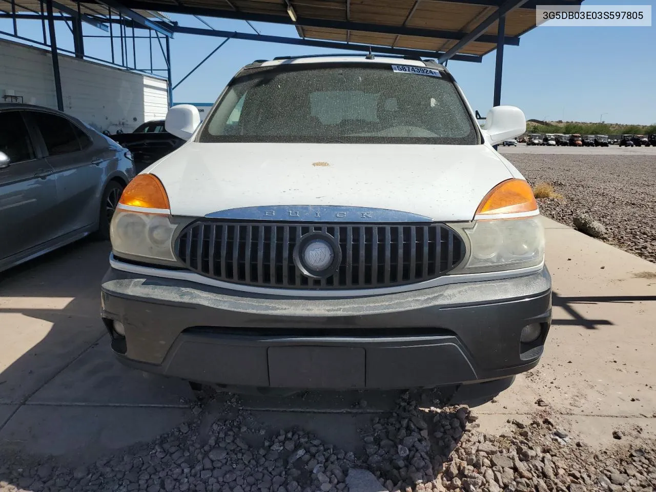 2003 Buick Rendezvous Cx VIN: 3G5DB03E03S597805 Lot: 58743924