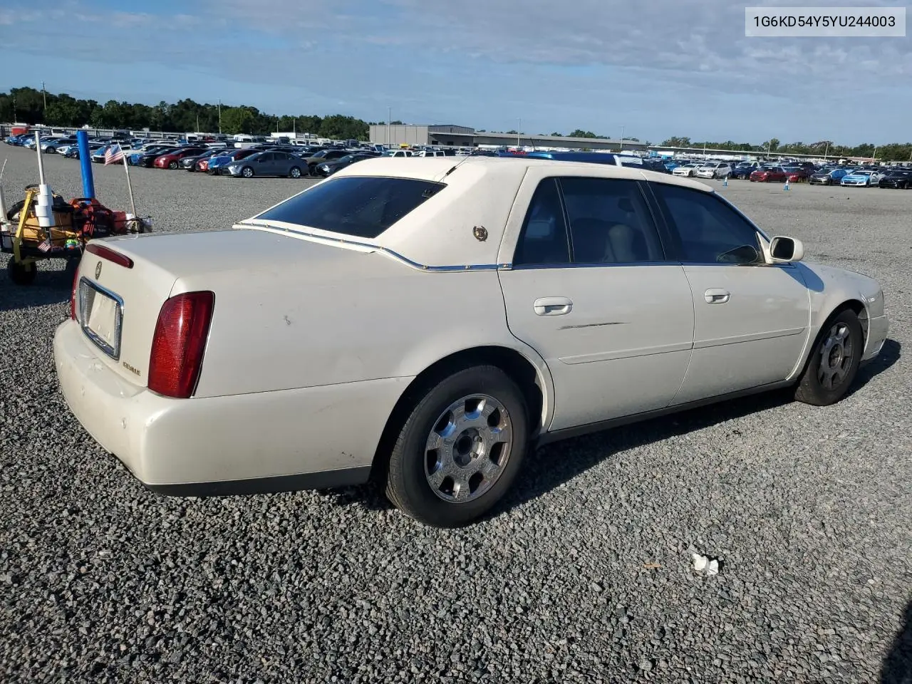 2000 Cadillac Deville VIN: 1G6KD54Y5YU244003 Lot: 56166626