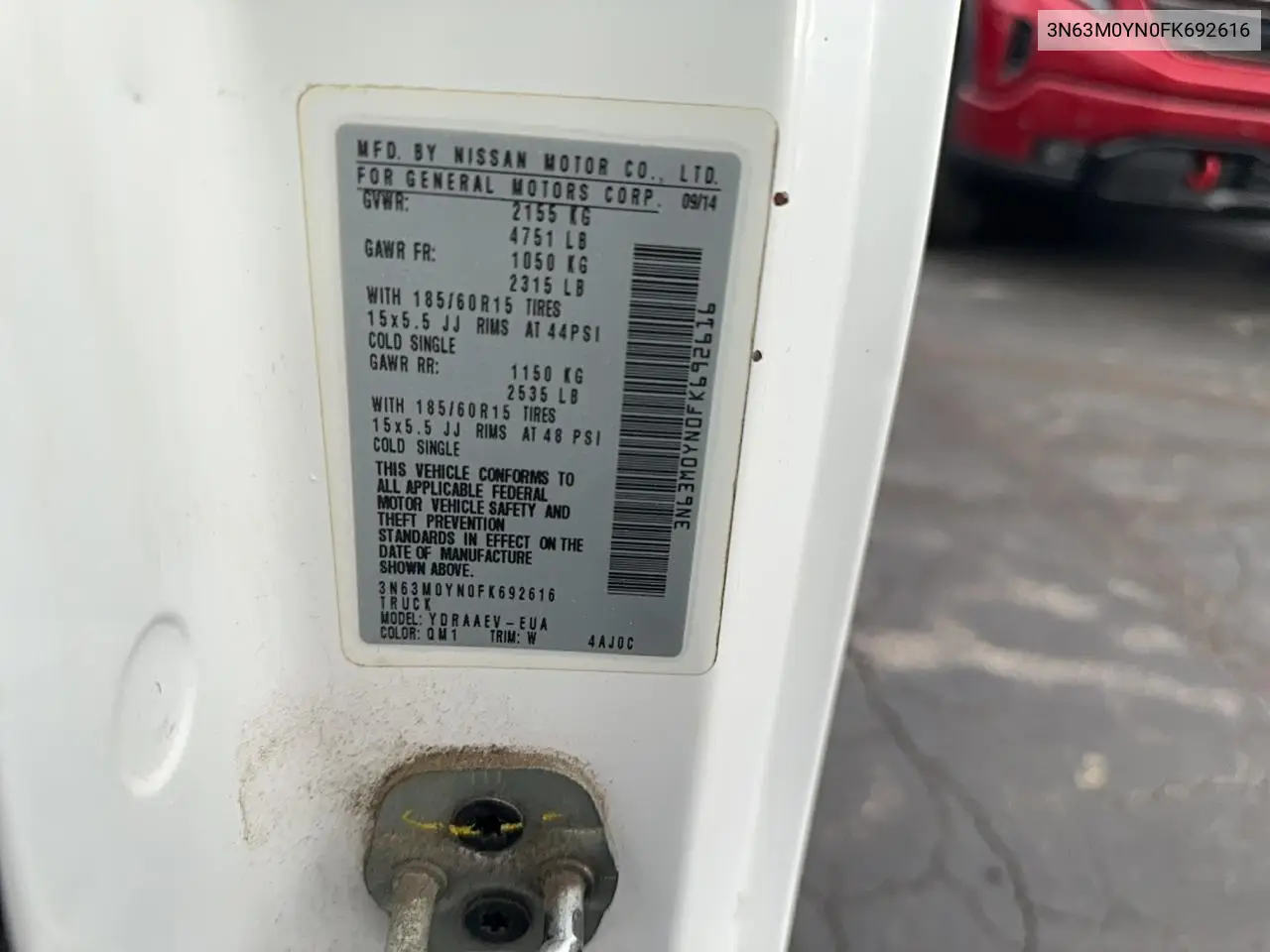 3N63M0YN0FK692616 2015 Chevrolet City Express Ls