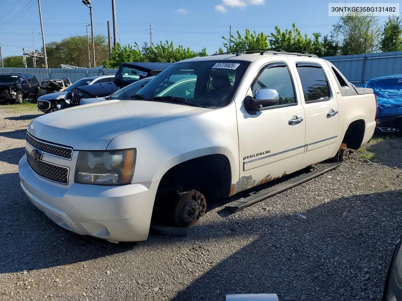2011 Chevrolet Avalanche Ltz VIN: 3GNTKGE35BG131482 Lot: 51776926