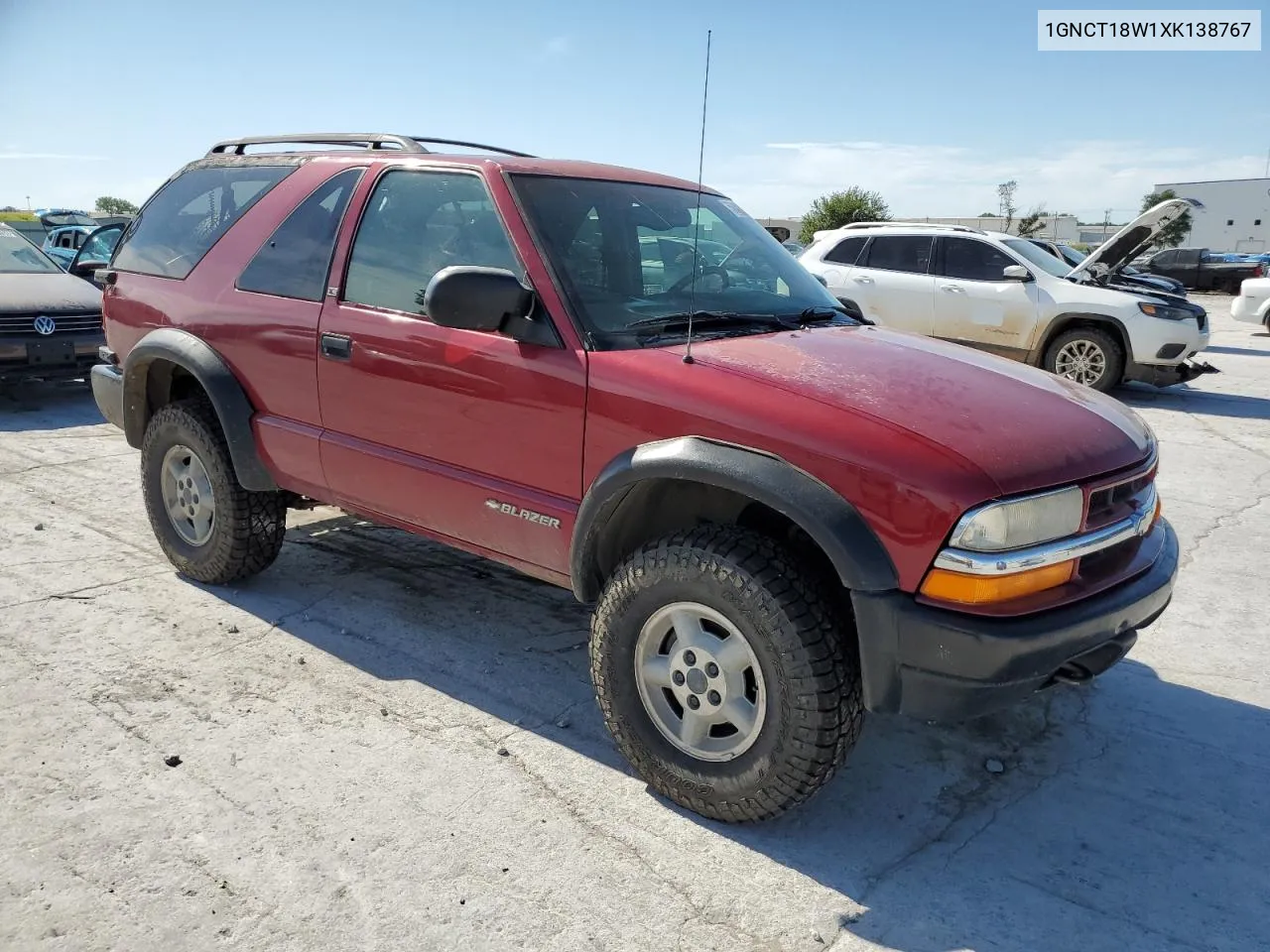 1999 Chevrolet Blazer VIN: 1GNCT18W1XK138767 Lot: 58488834