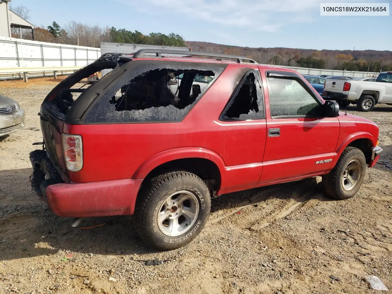 1GNCS18W2XK216654 1999 Chevrolet Blazer