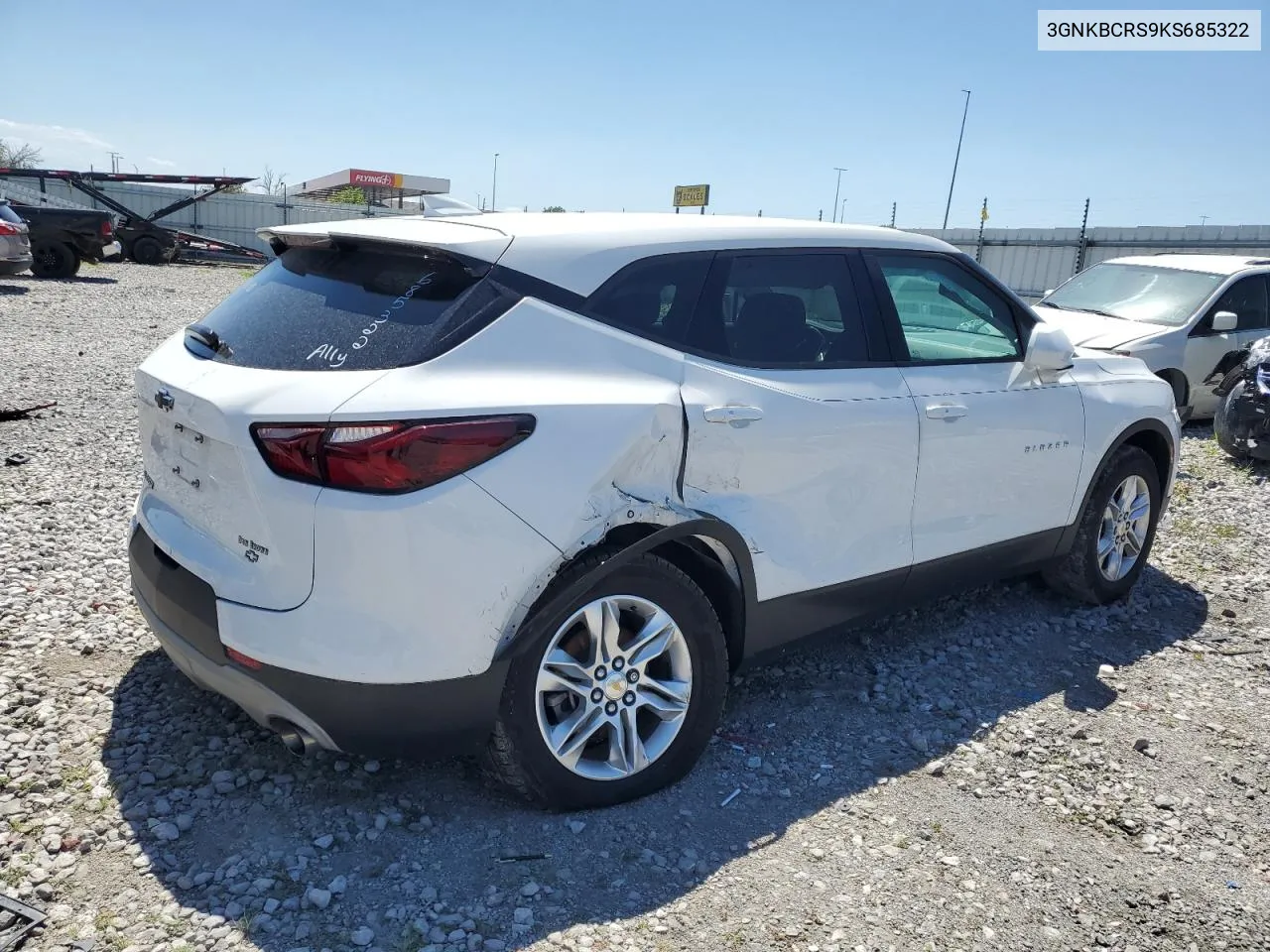 2019 Chevrolet Blazer 2Lt VIN: 3GNKBCRS9KS685322 Lot: 58621694