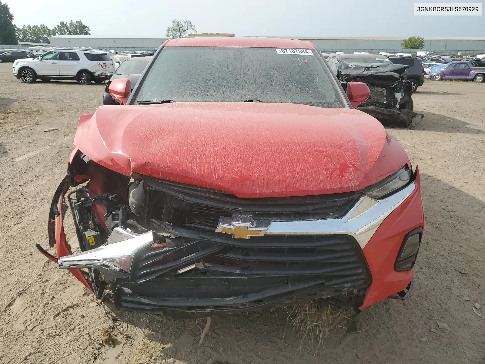 2020 Chevrolet Blazer 2Lt VIN: 3GNKBCRS3LS670929 Lot: 67107684