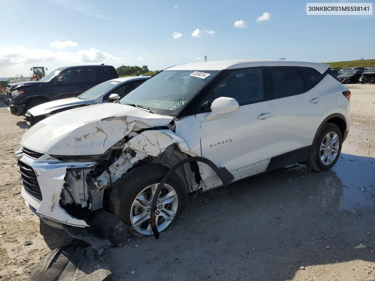 2021 Chevrolet Blazer 2Lt VIN: 3GNKBCRS1MS538141 Lot: 58599254