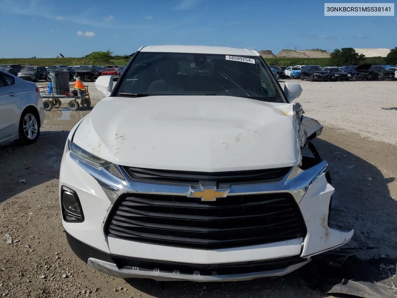 2021 Chevrolet Blazer 2Lt VIN: 3GNKBCRS1MS538141 Lot: 58599254