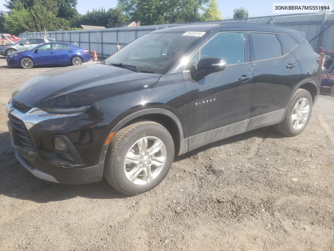 2021 Chevrolet Blazer 1Lt VIN: 3GNKBBRA7MS551994 Lot: 59435124