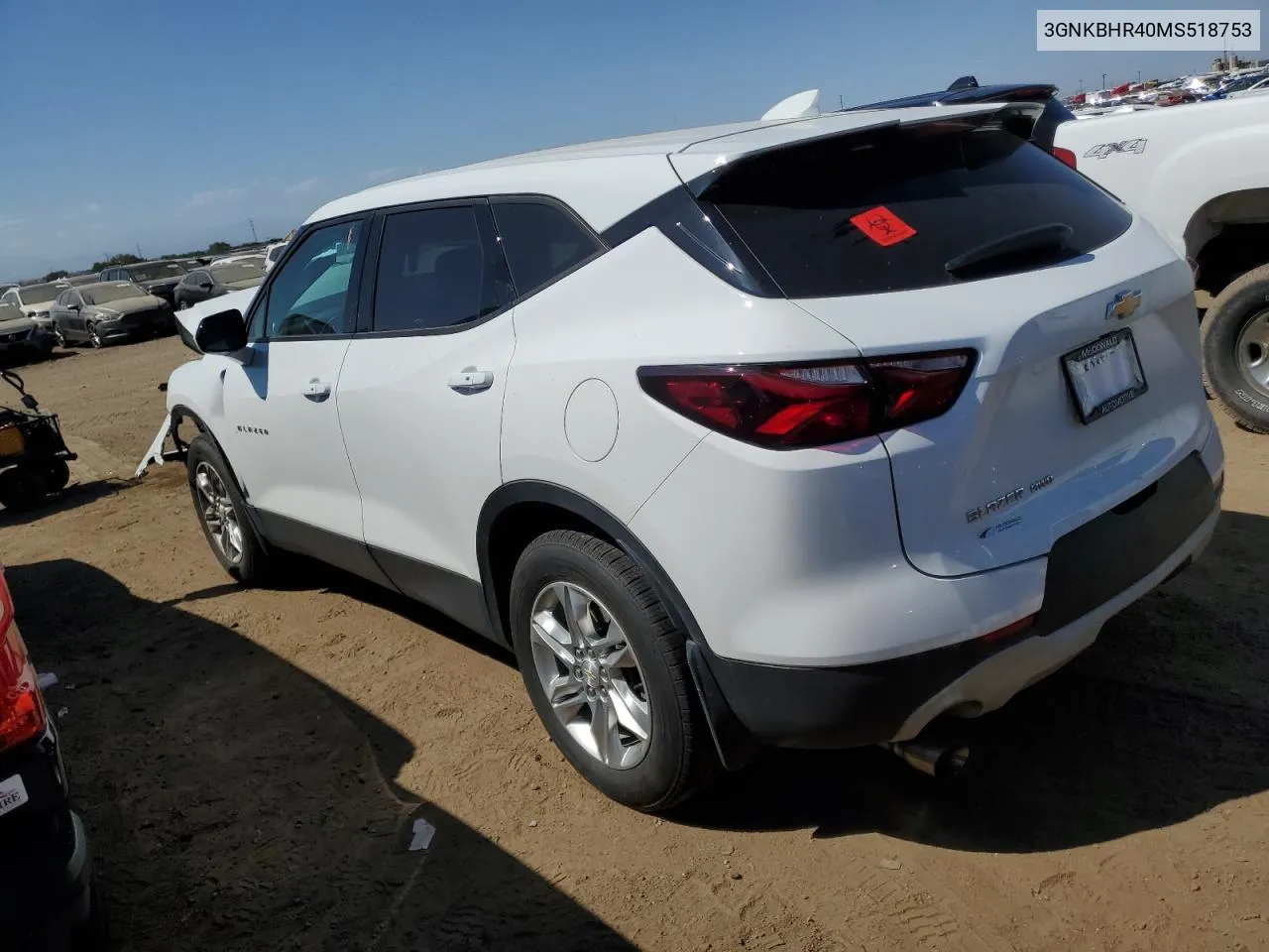 2021 Chevrolet Blazer 2Lt VIN: 3GNKBHR40MS518753 Lot: 69869444