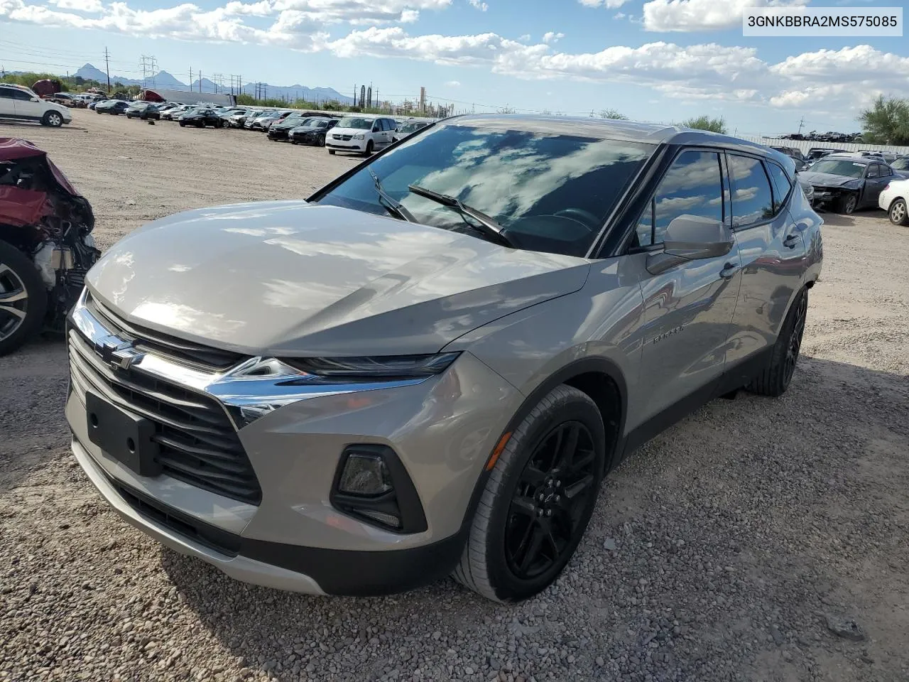 2021 Chevrolet Blazer 1Lt VIN: 3GNKBBRA2MS575085 Lot: 71813834