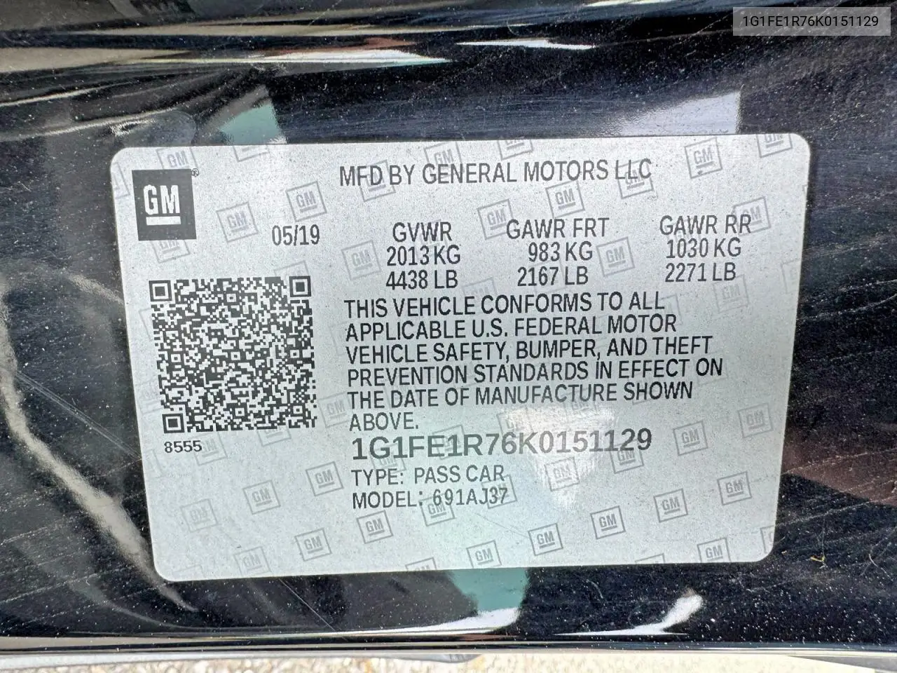 1G1FE1R76K0151129 2019 Chevrolet Camaro Ss