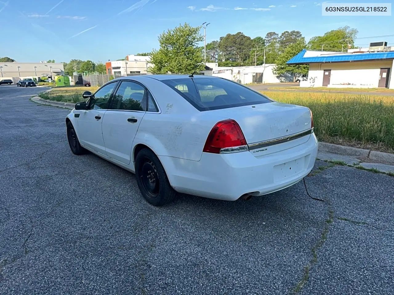 2016 Chevrolet Caprice Police VIN: 6G3NS5U25GL218522 Lot: 51403936