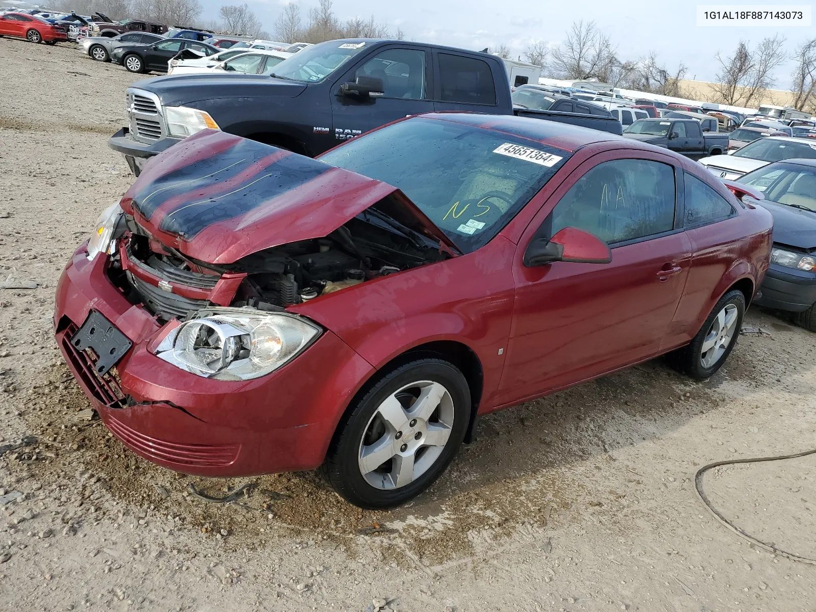 2008 Chevrolet Cobalt Lt VIN: 1G1AL18F887143073 Lot: 45651364