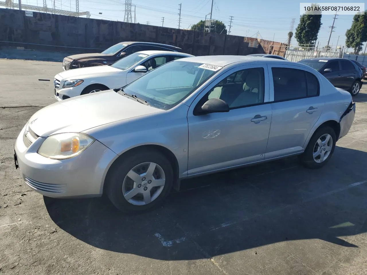 2008 Chevrolet Cobalt Ls VIN: 1G1AK58F087106822 Lot: 72822684