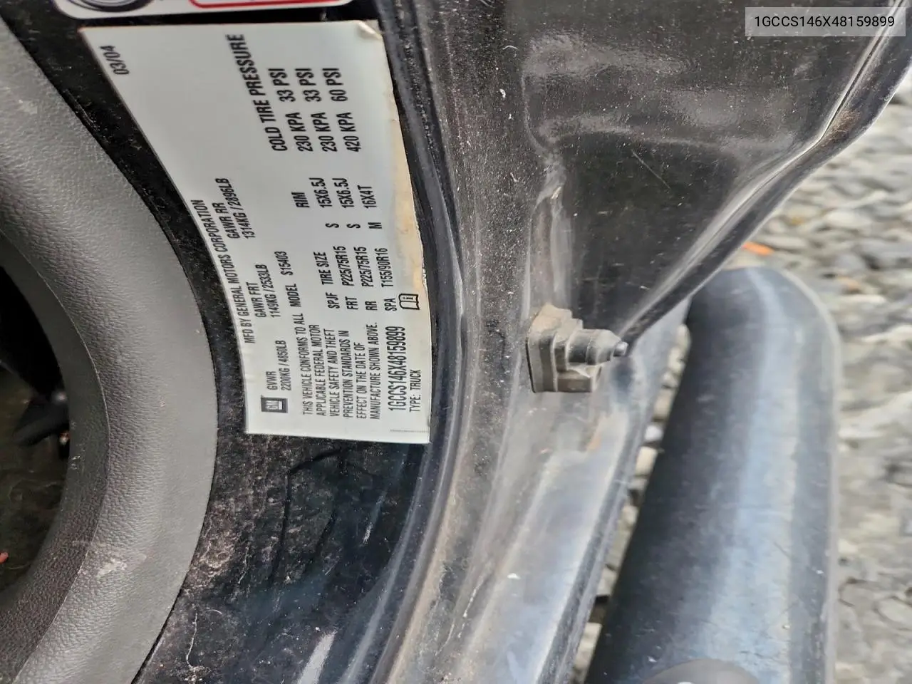 1GCCS146X48159899 2004 Chevrolet Colorado