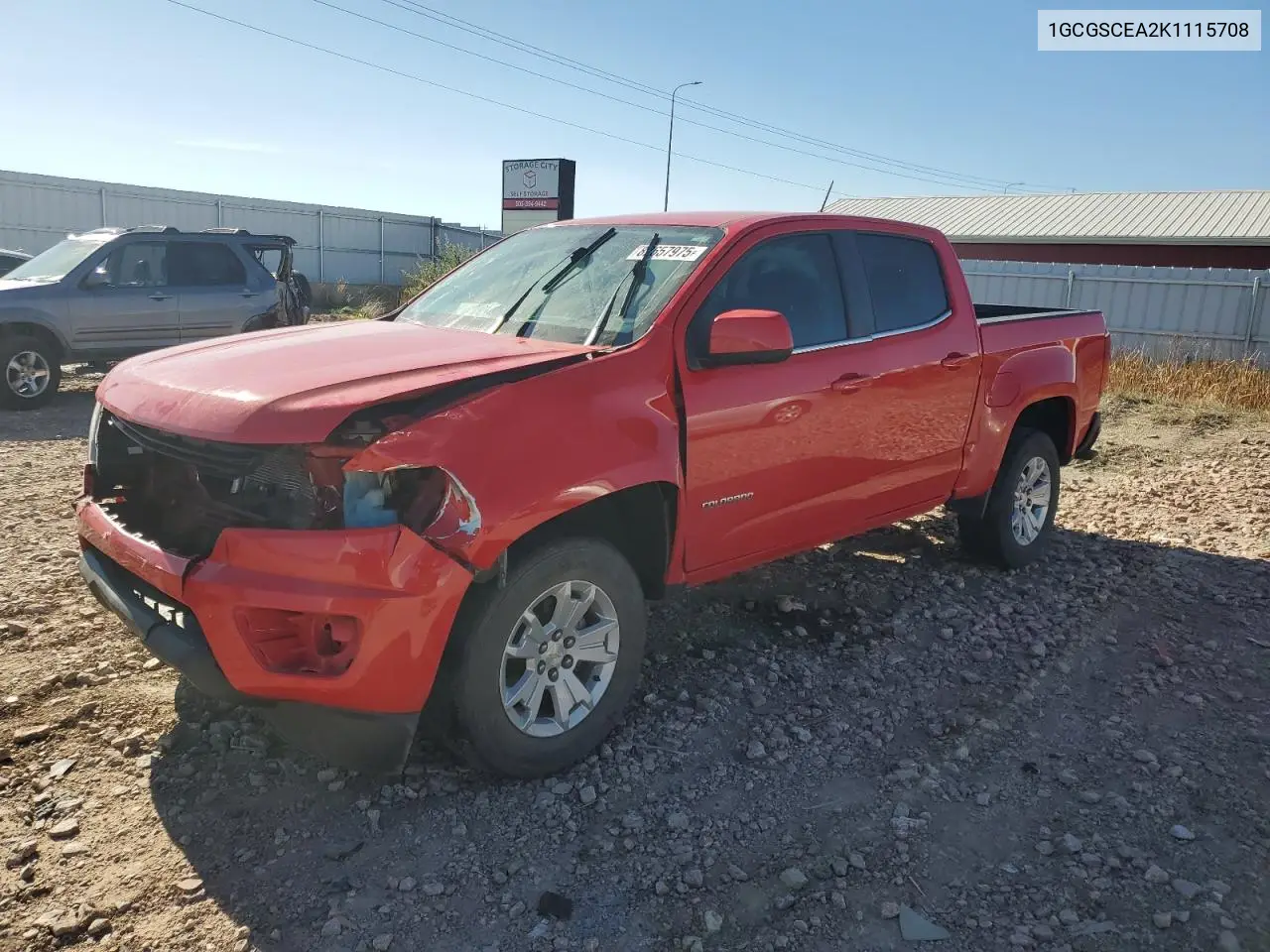 1GCGSCEA2K1115708 2019 Chevrolet Colorado Lt