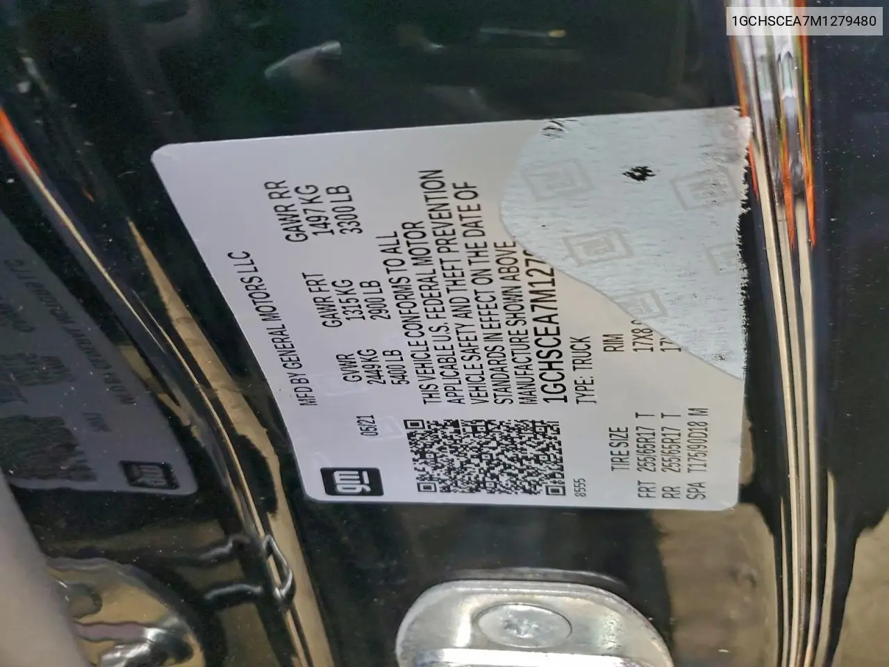 1GCHSCEA7M1279480 2021 Chevrolet Colorado Lt