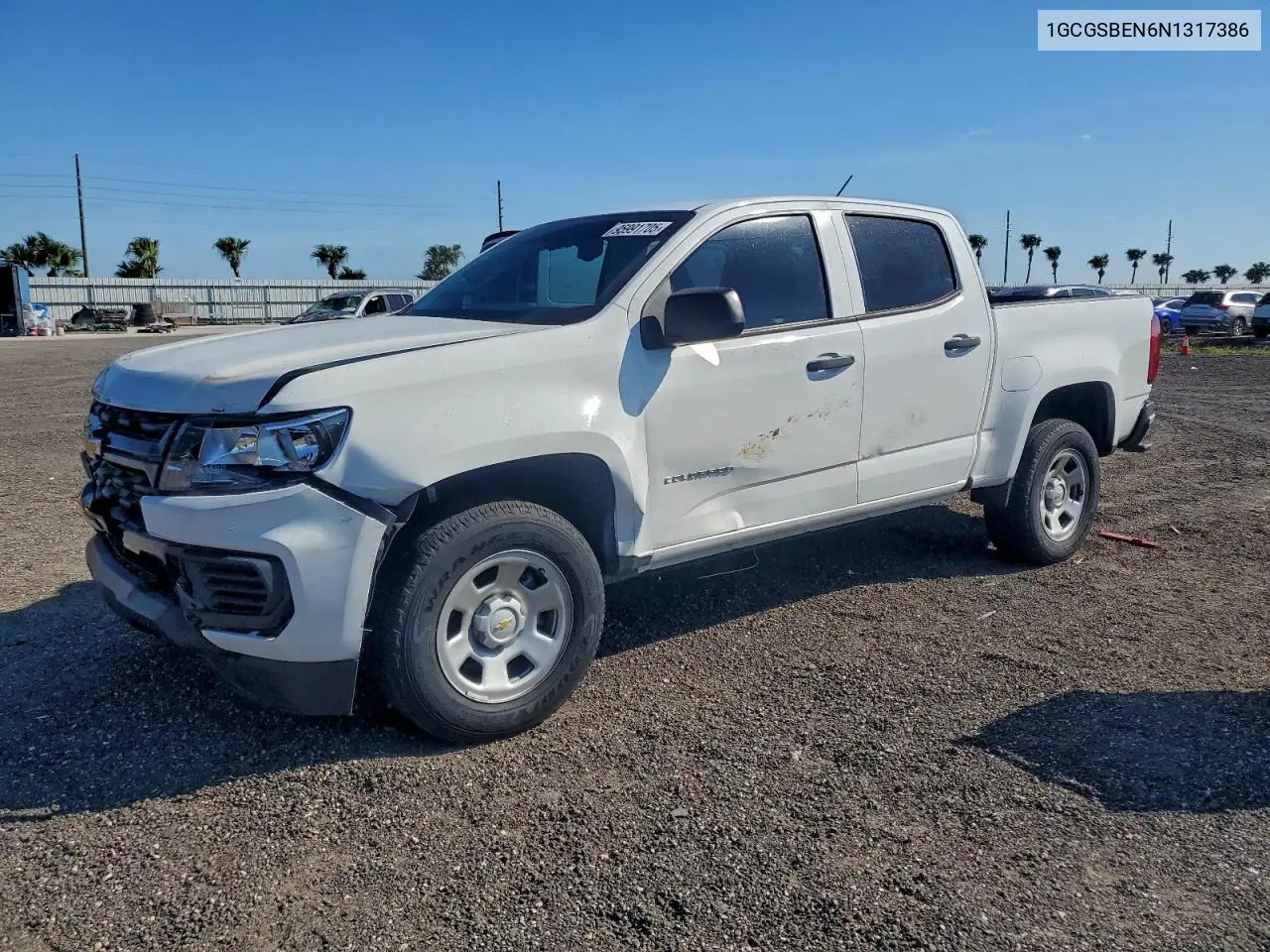 1GCGSBEN6N1317386 2022 Chevrolet Colorado
