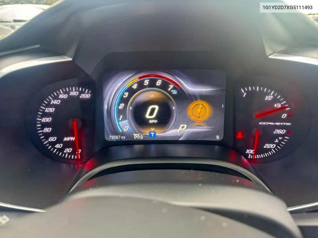 1G1YD2D7XG5111493 2016 Chevrolet Corvette Stingray 2Lt