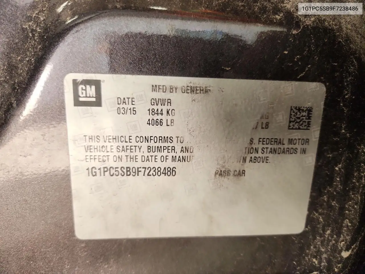 1G1PC5SB9F7238486 2015 Chevrolet Cruze Lt