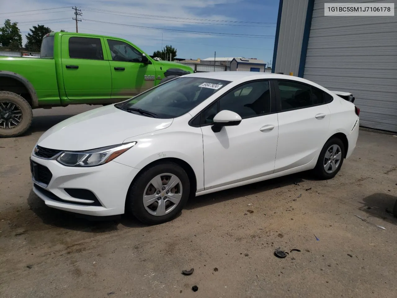 2018 Chevrolet Cruze Ls VIN: 1G1BC5SM1J7106178 Lot: 59847924