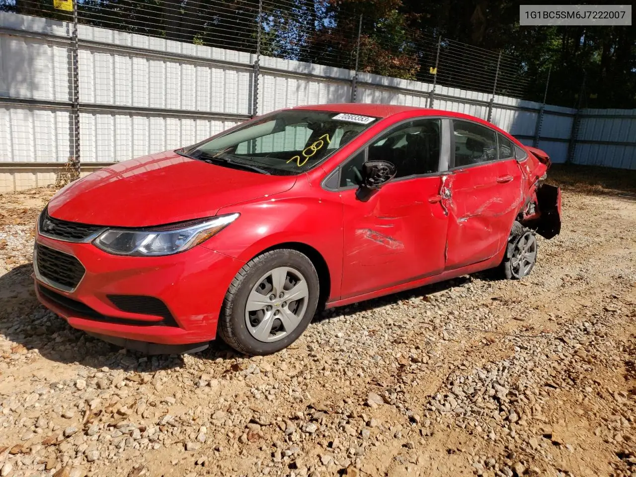 1G1BC5SM6J7222007 2018 Chevrolet Cruze Ls