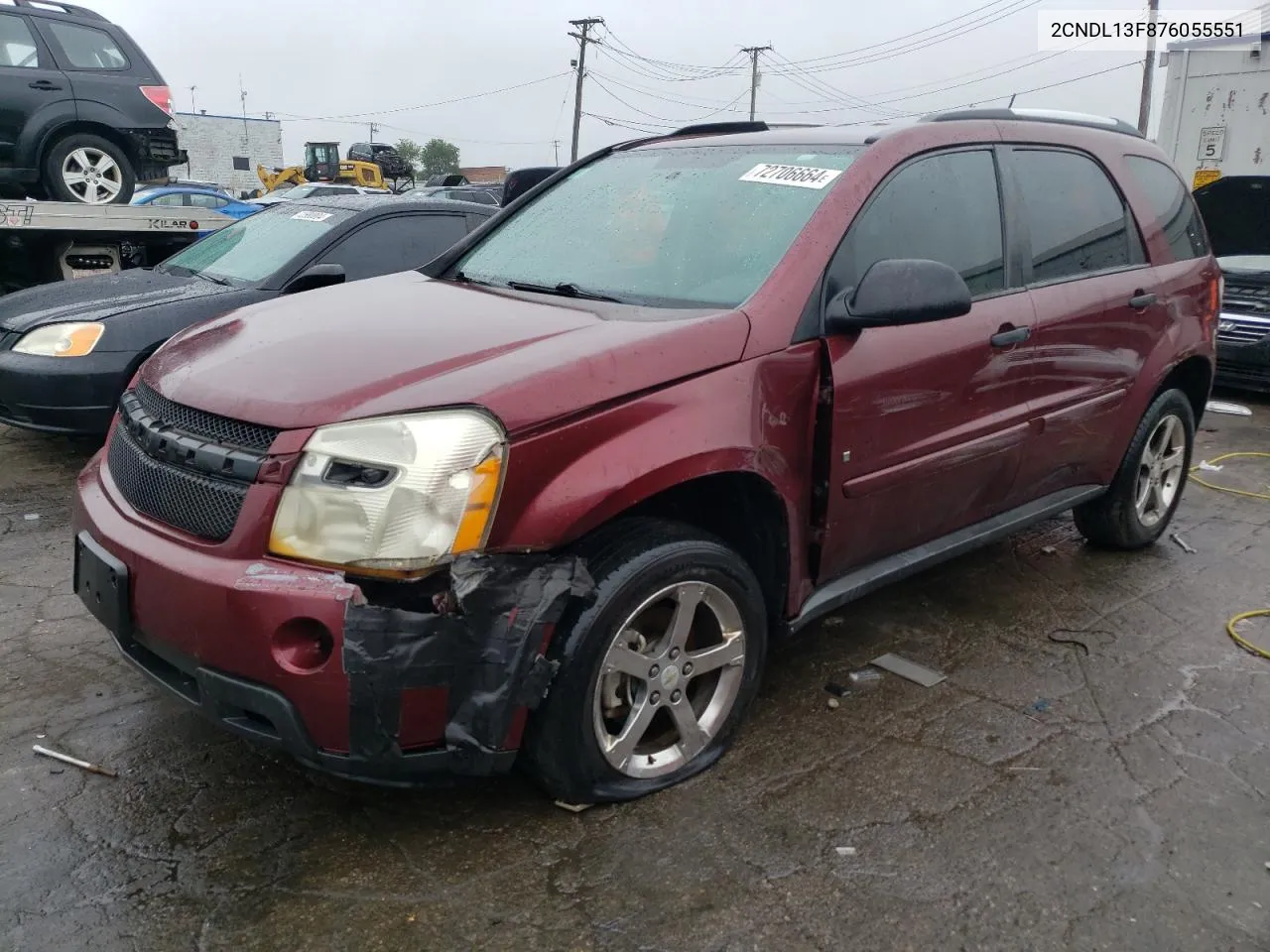 2007 Chevrolet Equinox Ls VIN: 2CNDL13F876055551 Lot: 72706664