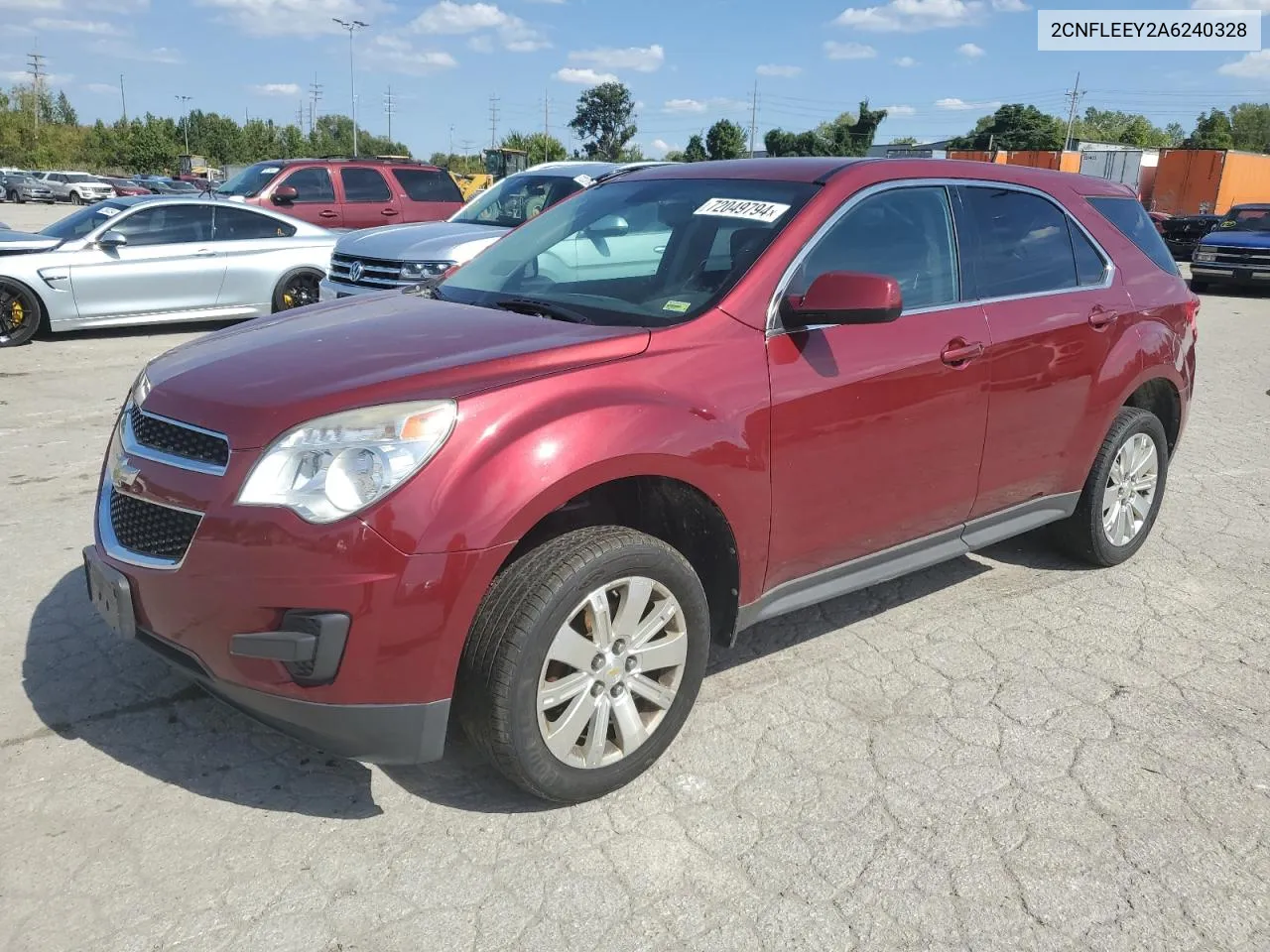 2010 Chevrolet Equinox Lt VIN: 2CNFLEEY2A6240328 Lot: 72049794