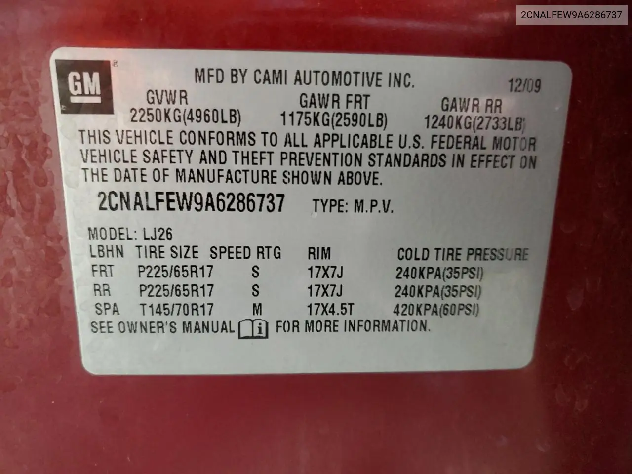 2CNALFEW9A6286737 2010 Chevrolet Equinox Ltz