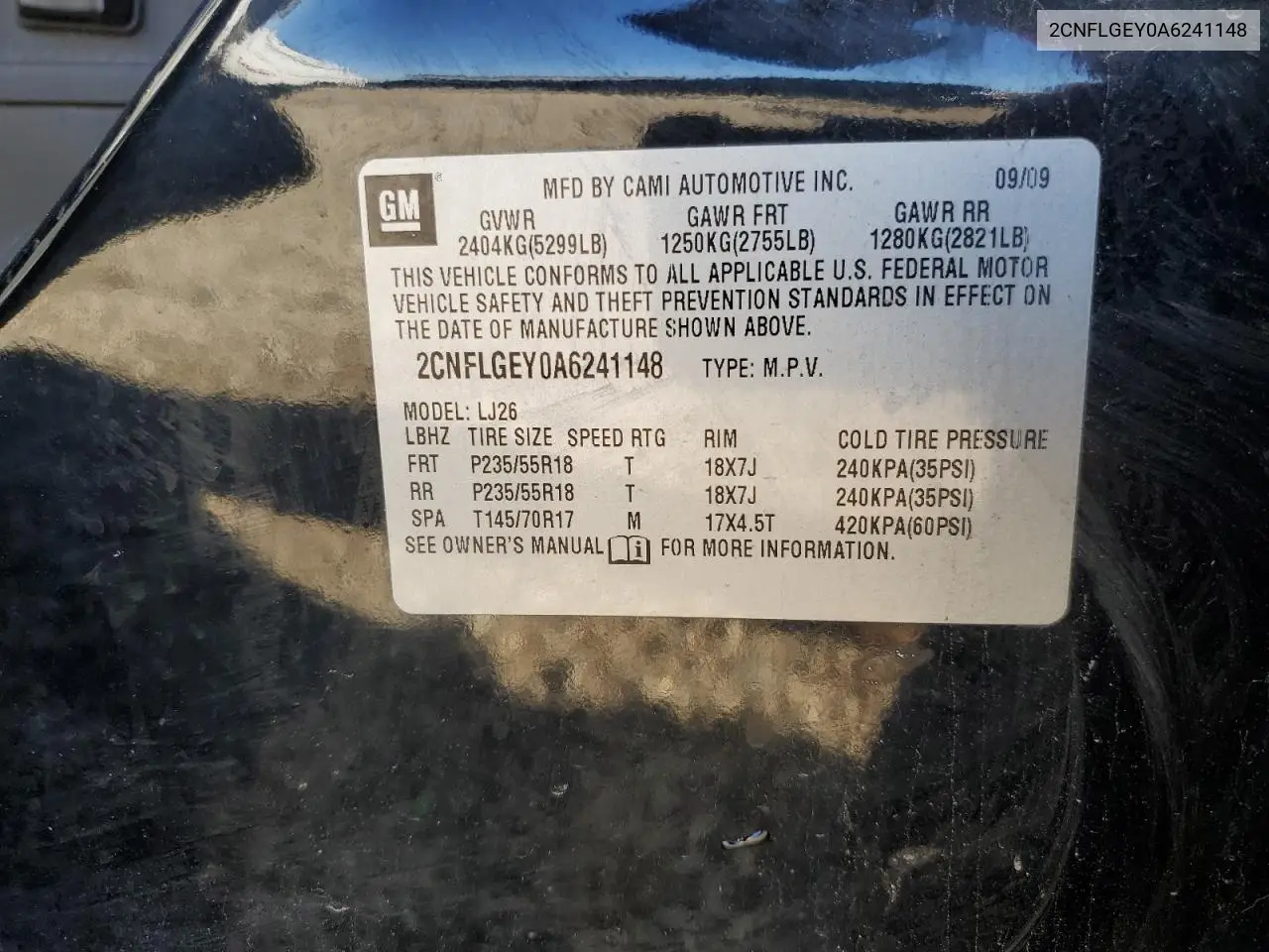 2CNFLGEY0A6241148 2010 Chevrolet Equinox Ltz