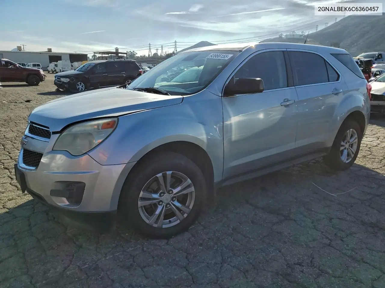 2GNALBEK6C6360457 2012 Chevrolet Equinox Ls