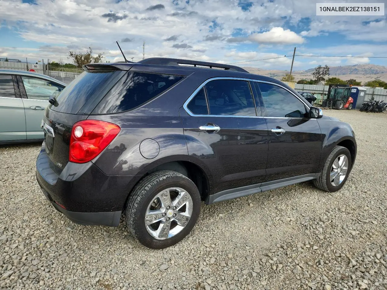 1GNALBEK2EZ138151 2014 Chevrolet Equinox Lt