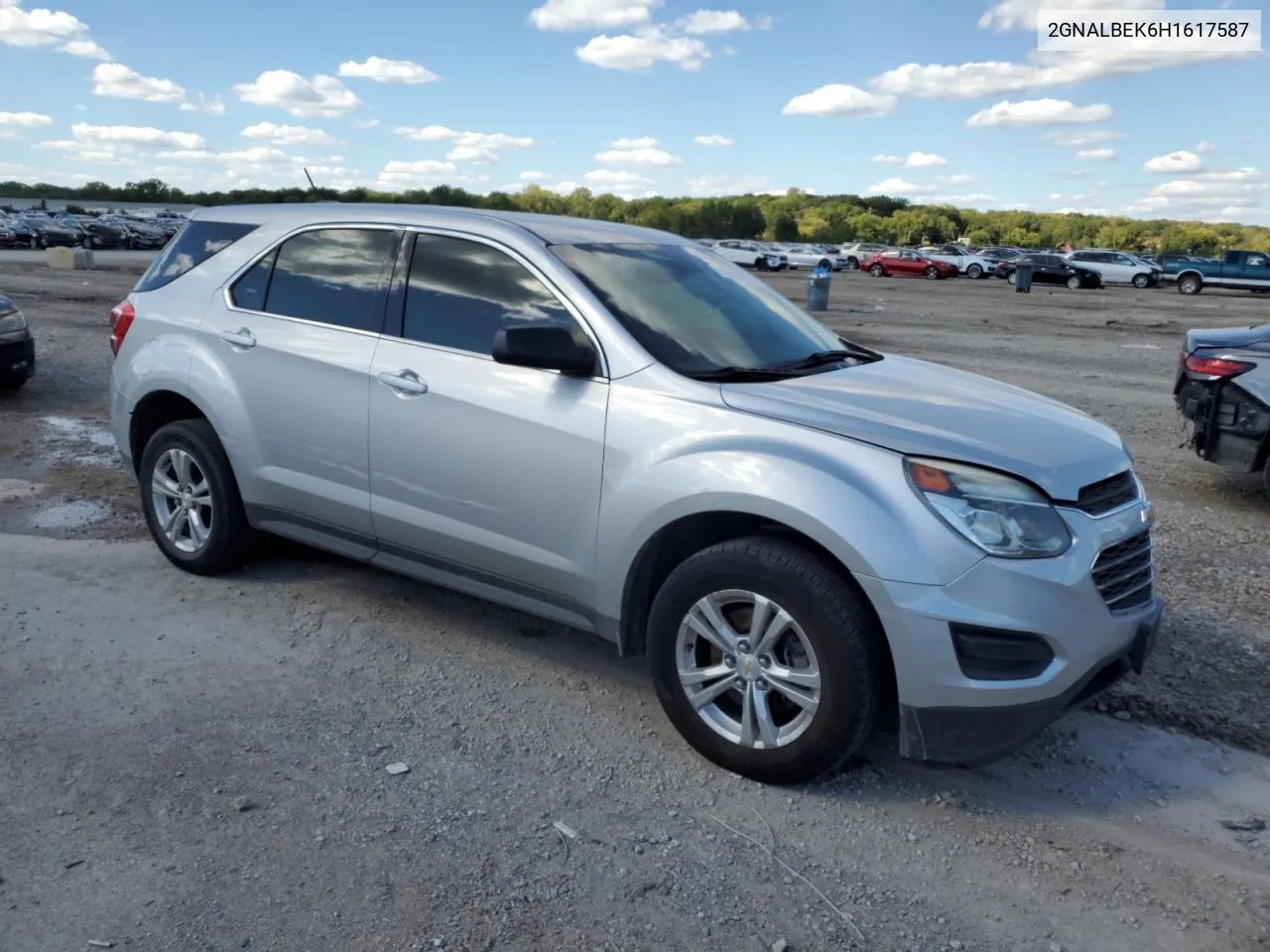 2017 Chevrolet Equinox Ls VIN: 2GNALBEK6H1617587 Lot: 72559754