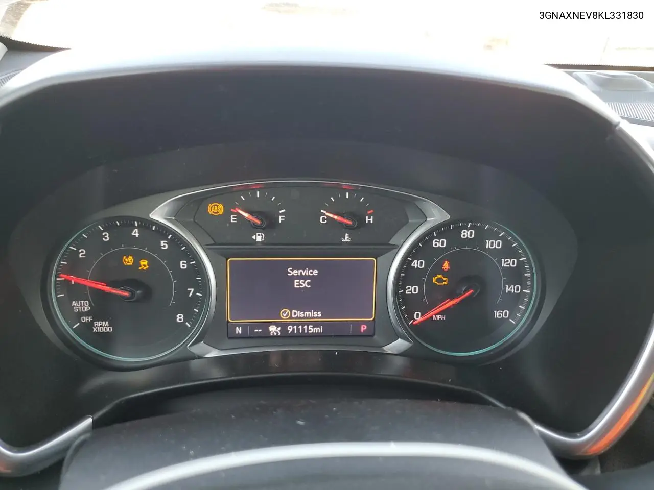 3GNAXNEV8KL331830 2019 Chevrolet Equinox Premier