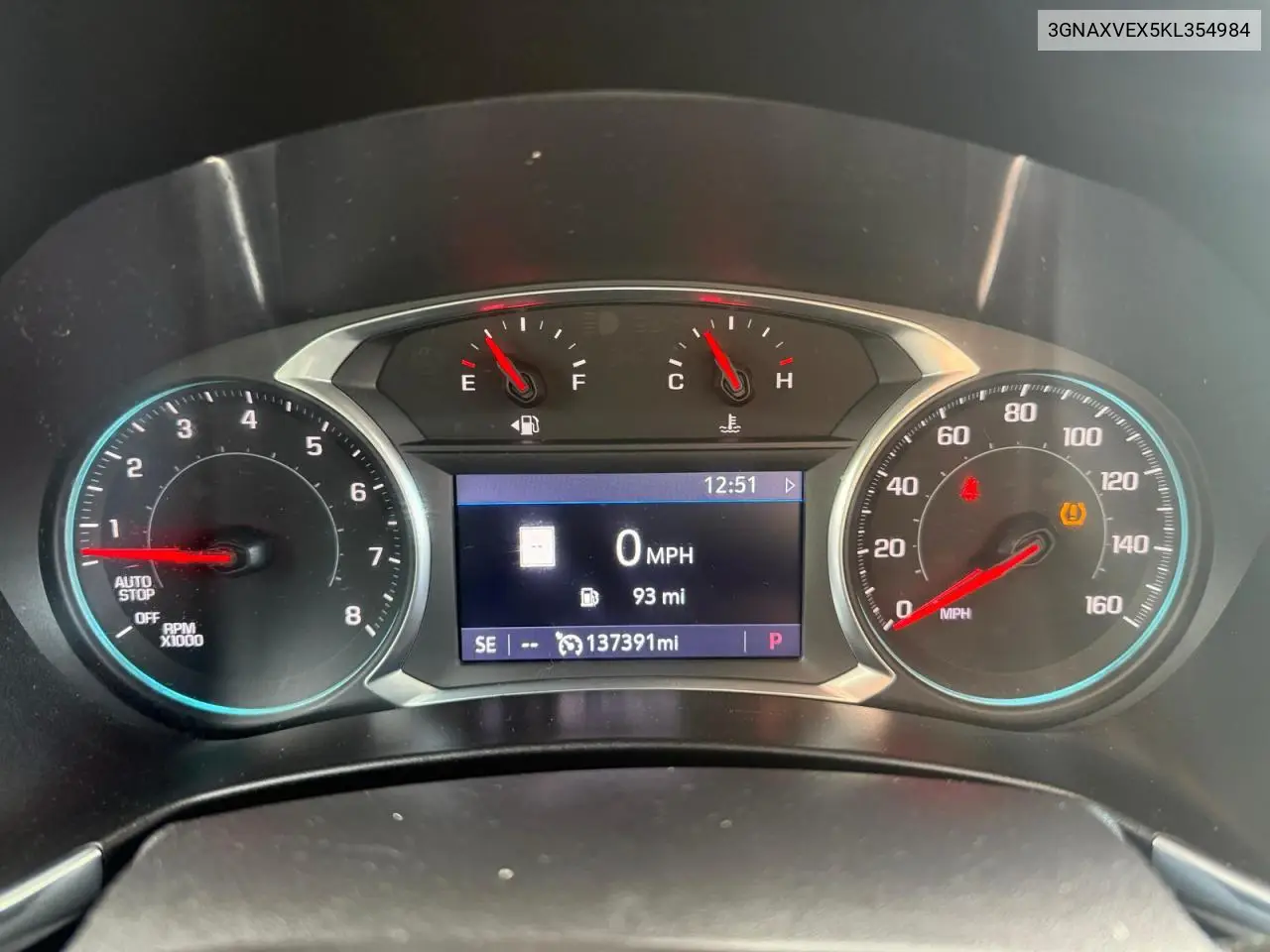 3GNAXVEX5KL354984 2019 Chevrolet Equinox Lt