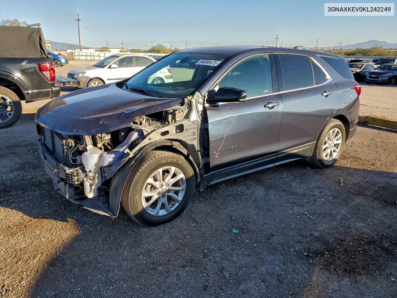3GNAXKEV0KL242249 2019 Chevrolet Equinox Lt