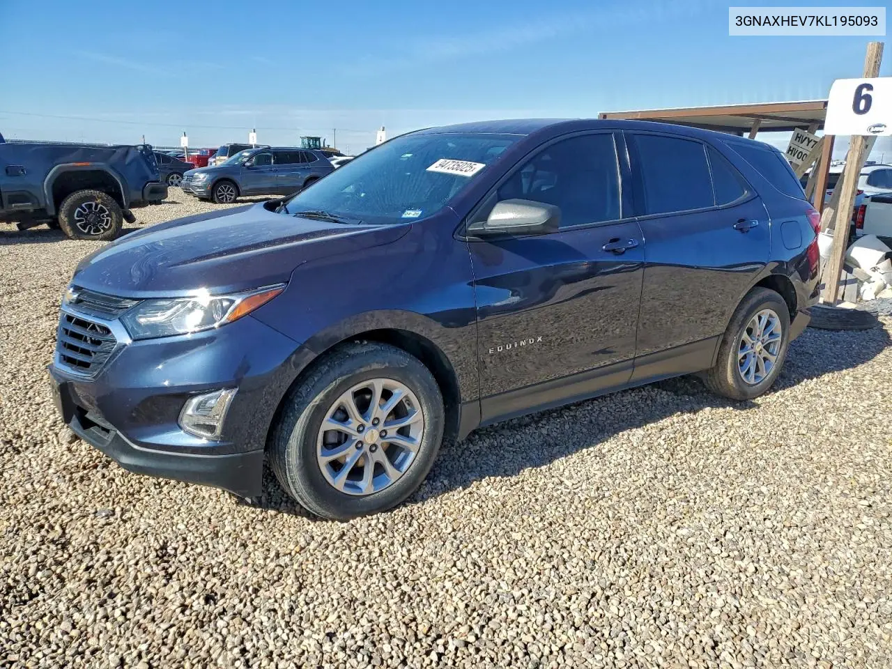 3GNAXHEV7KL195093 2019 Chevrolet Equinox Ls