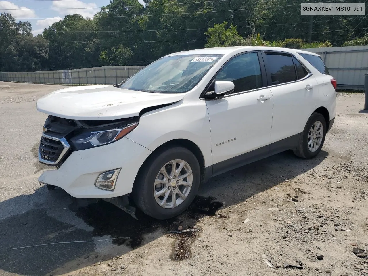 2021 Chevrolet Equinox Lt VIN: 3GNAXKEV1MS101991 Lot: 72240024