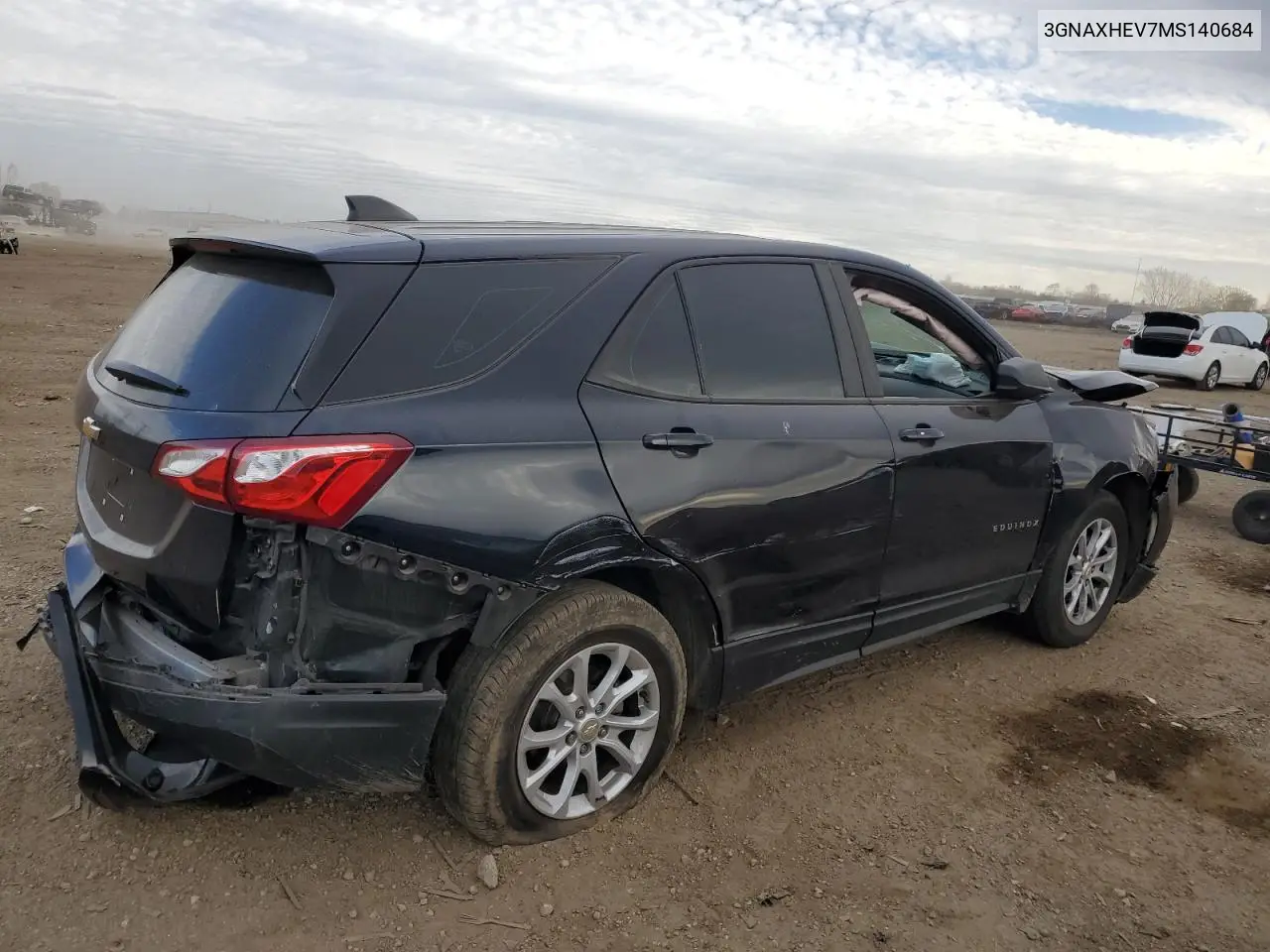 3GNAXHEV7MS140684 2021 Chevrolet Equinox Ls