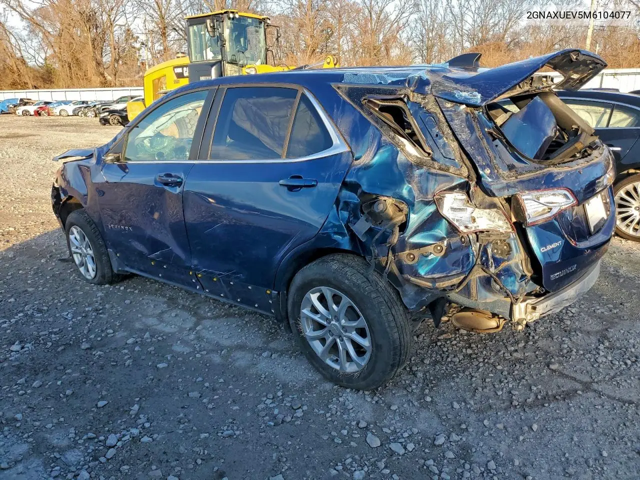 2GNAXUEV5M6104077 2021 Chevrolet Equinox Lt