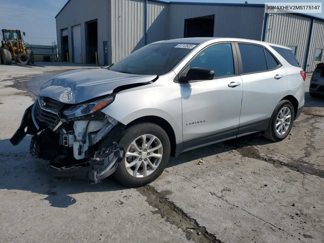3GNAXHEV2MS175147 2021 Chevrolet Equinox Ls