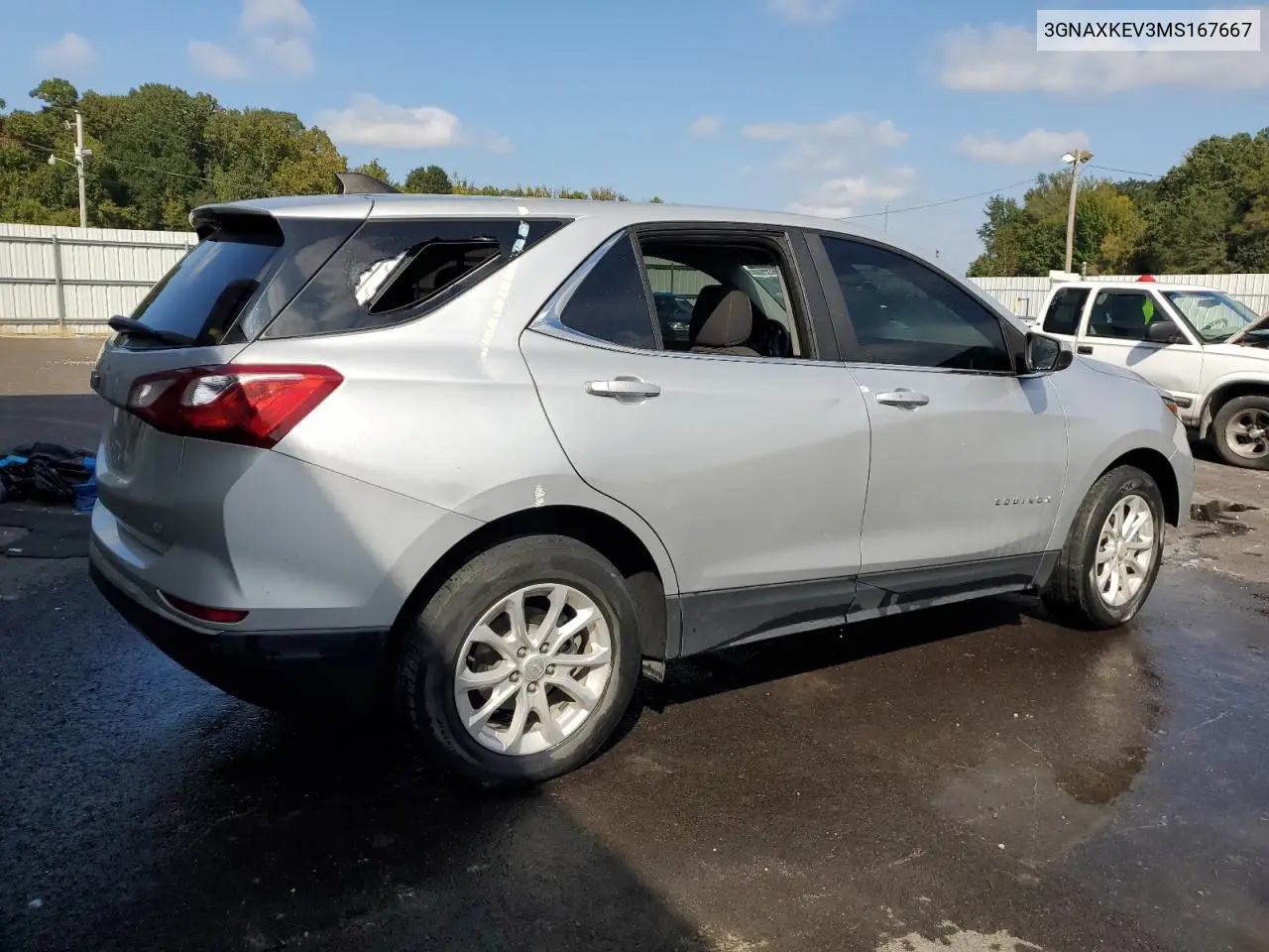 3GNAXKEV3MS167667 2021 Chevrolet Equinox Lt