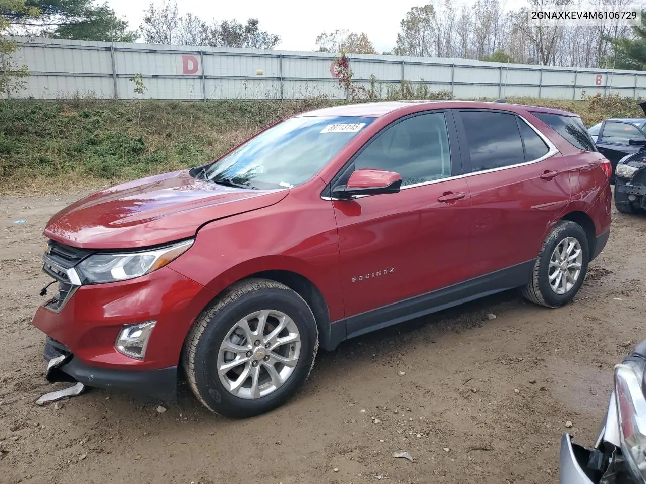 2GNAXKEV4M6106729 2021 Chevrolet Equinox Lt