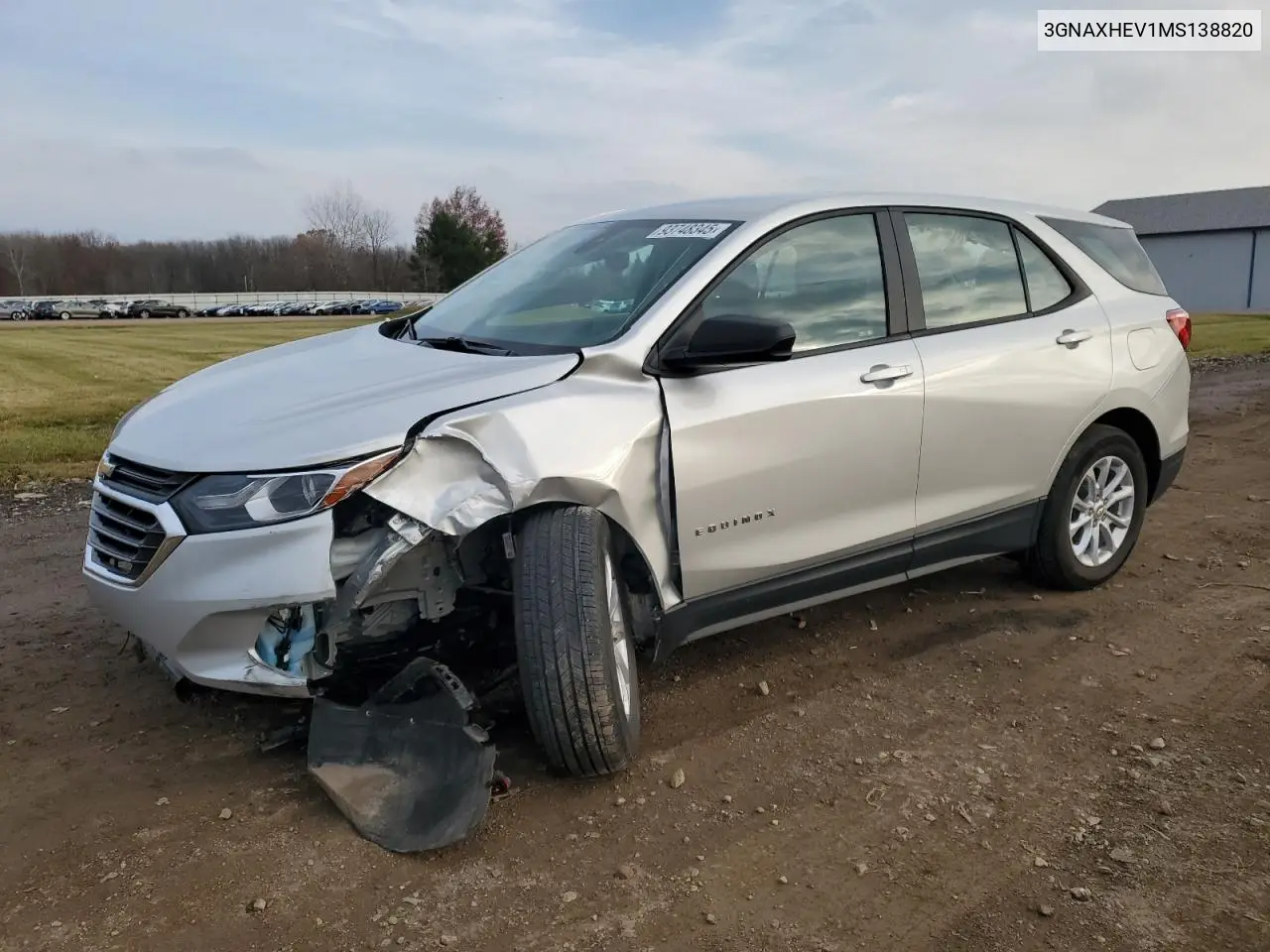 3GNAXHEV1MS138820 2021 Chevrolet Equinox Ls